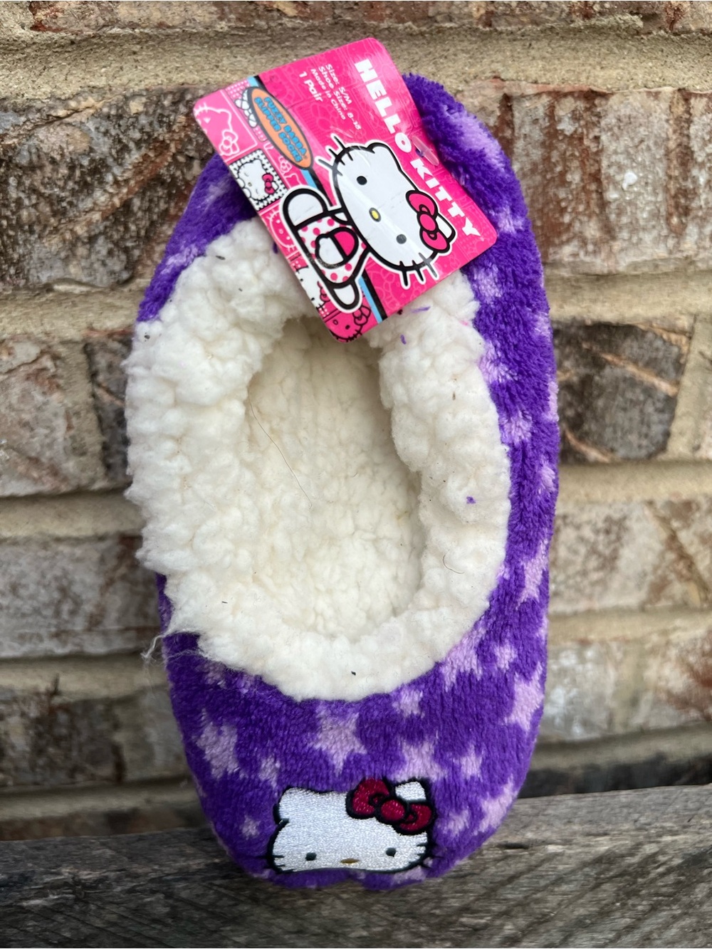 Hello Kitty Purple Star slippers girls size 8-13